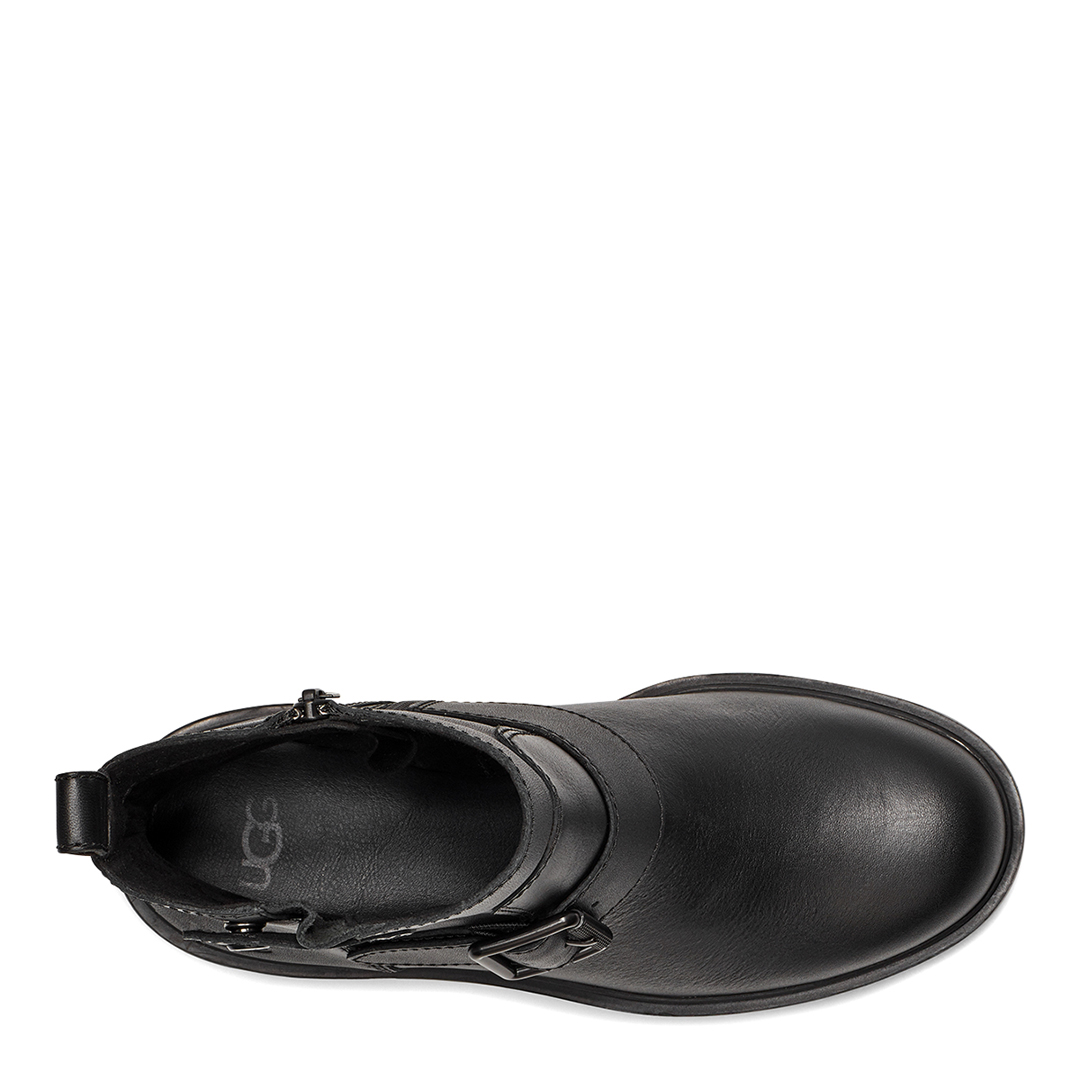 UGG Women's Saoirse Waterproof Leather Biker Boots - Black, Worldwide  Delivery